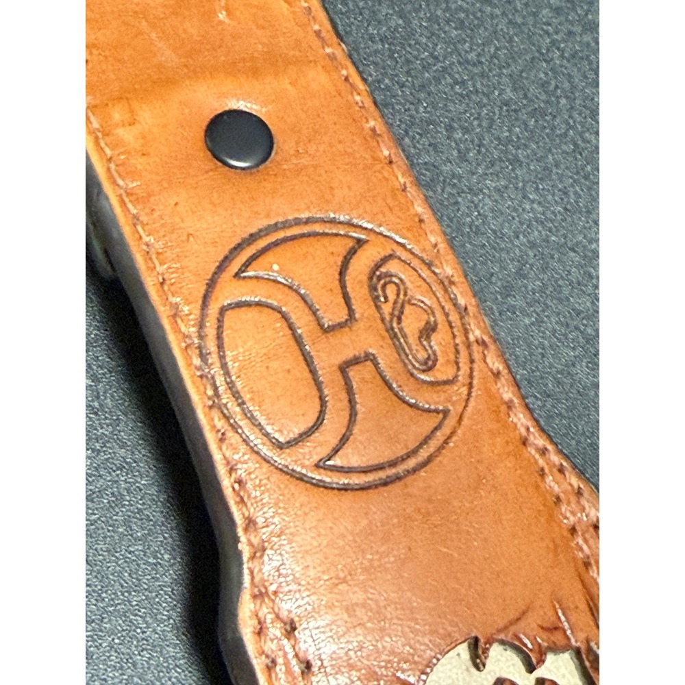 Hooey Mens Brown Floral Tooled Leather Western Belt No Buckle 34 Western Country - Picture 4 of 9